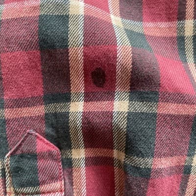 Carhartt Mens Size Large Button Flannel Plaid Shirt Heavy Cotton Red/Black - Thumbnail 6