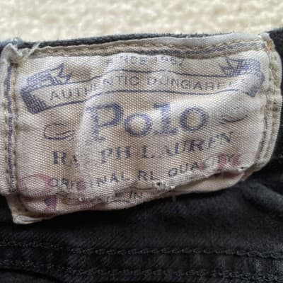 Polo Ralph Lauren Hampton Straight Leg Distressed Black Jeans Mens 34x32 - Thumbnail 2