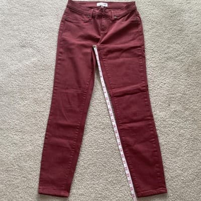 Women's Lila Ryan Maroon Skinny Jeans Size 26 - Thumbnail 8