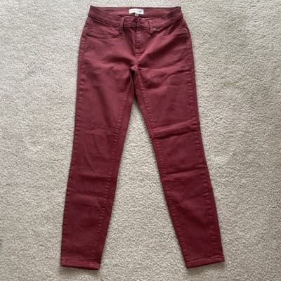 Women's Lila Ryan Maroon Skinny Jeans Size 26 - Thumbnail 2
