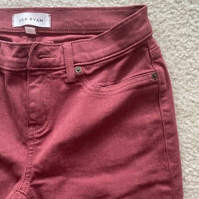 Women's Lila Ryan Maroon Skinny Jeans Size 26 - Thumbnail 5