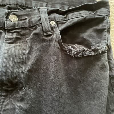 Polo Ralph Lauren Hampton Straight Leg Distressed Black Jeans Mens 34x32 - Thumbnail 5