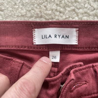 Women's Lila Ryan Maroon Skinny Jeans Size 26 - Thumbnail 3