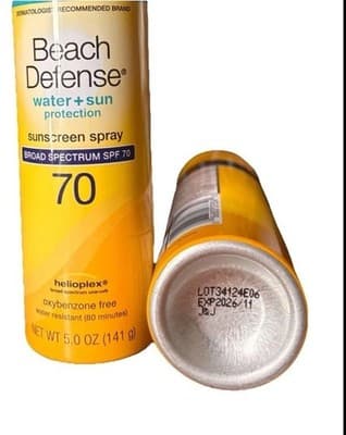 10 PACK Neutrogena Beach Defense Sunscreen Spray Lotion SPF 70- 5 Oz. Exp 11/26 - Thumbnail 2