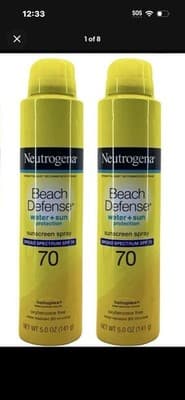 10 PACK Neutrogena Beach Defense Sunscreen Spray Lotion SPF 70- 5 Oz. Exp 11/26 - Thumbnail 3