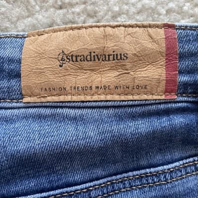 Stradivarius Jeans Womens Super High Waist Sz 2 Skinny Distressed Blue Preowned - Thumbnail 12