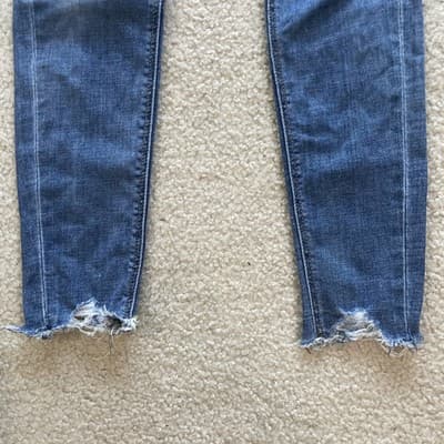Stradivarius Jeans Womens Super High Waist Sz 2 Skinny Distressed Blue Preowned - Thumbnail 7