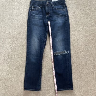 Adriano Goldschmied Womens Jeans Size 24R Distressed Ex-Boyfriend Slim Blue - Thumbnail 7