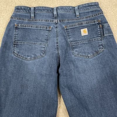Carhartt Relaxed Fit Womens Jeans Size 8 Short Preowned Blue - Thumbnail 8