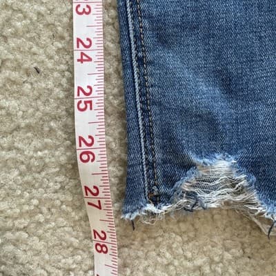 Stradivarius Jeans Womens Super High Waist Sz 2 Skinny Distressed Blue Preowned - Thumbnail 9