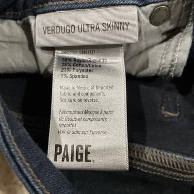 Paige Womens Jeans Size 26 Verdugo Ultra Skinny Stretch Blue Preowned Excellent - Thumbnail 5