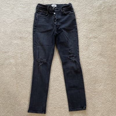 Agolde Womens Jeans Size 26 Black Distressed Preowned Excellent - Thumbnail 5