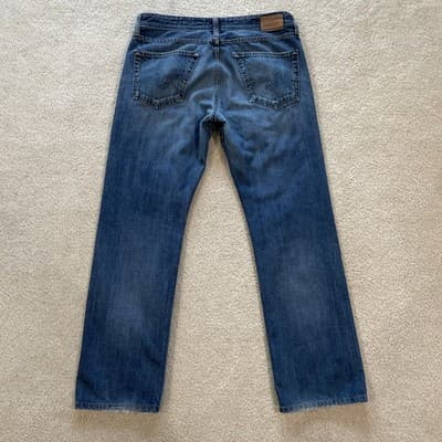 Adriano Goldschmeid Jeans The Protege Straight Leg Distressed 34x34 Blue - Thumbnail 10