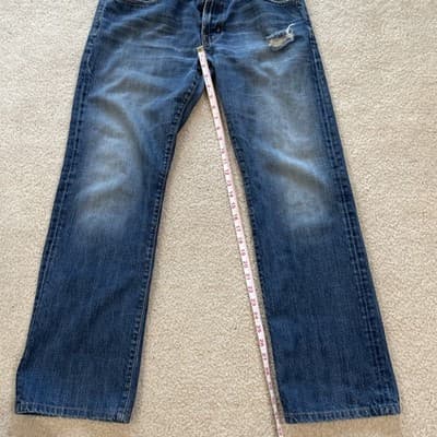 Adriano Goldschmeid Jeans The Protege Straight Leg Distressed 34x34 Blue - Thumbnail 8