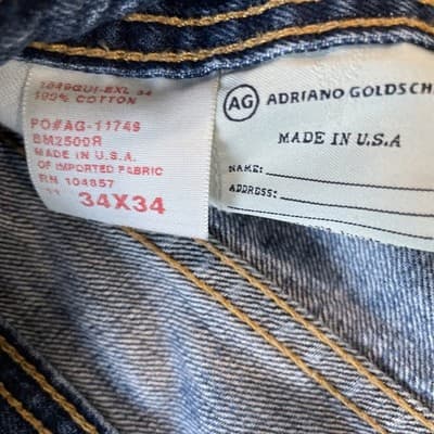 Adriano Goldschmeid Jeans The Protege Straight Leg Distressed 34x34 Blue - Thumbnail 4