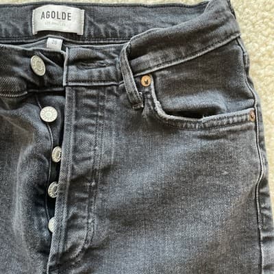 Agolde Womens Jeans Size 26 Black Distressed Preowned Excellent - Thumbnail 4