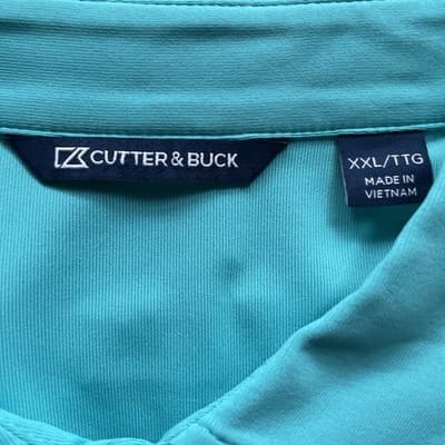 Cutter and Buck Golf Polo Teal w Blue Arrows Mens 2xl Preowned - Thumbnail 2