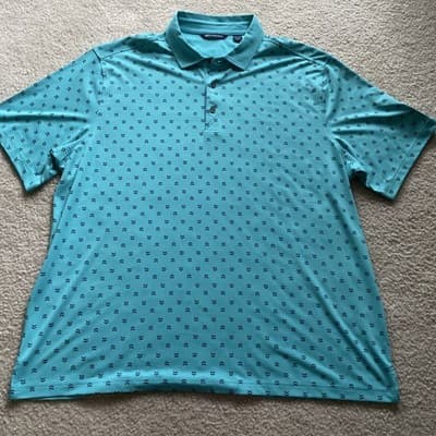 Cutter and Buck Golf Polo Teal w Blue Arrows Mens 2xl Preowned - Thumbnail 4