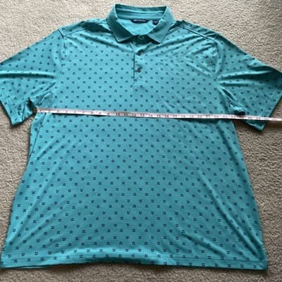 Cutter and Buck Golf Polo Teal w Blue Arrows Mens 2xl Preowned - Thumbnail 7