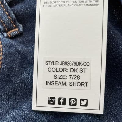 Judy Blue Straight Fit Mid Rise Womens Jeans 7/28 Short New with Tags - Thumbnail 4