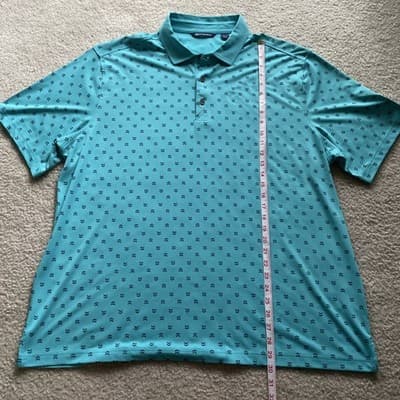 Cutter and Buck Golf Polo Teal w Blue Arrows Mens 2xl Preowned - Thumbnail 5