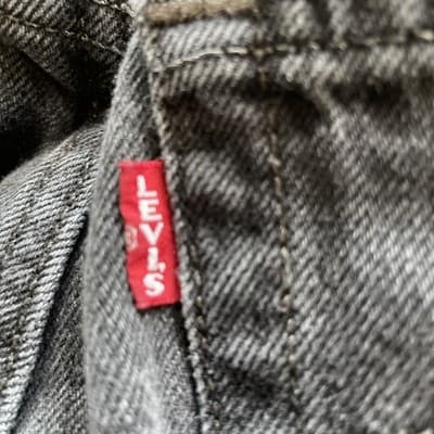 Levis 501 S Womens 24x28 Black Denim Skinny BIG E Button Fly Jeans Distressed - Thumbnail 12