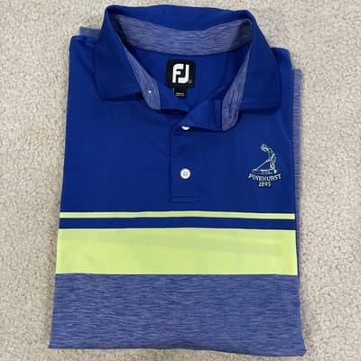 Footjoy Golf Polo Pinehurst 1895 Logo Mens Large Preowned Polyester - Thumbnail 10