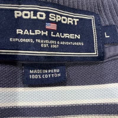Polo Sport Ralph Lauren Mens Large Striped Logo Preowned - Thumbnail 4