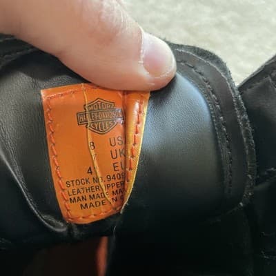 Harley Davidson Boots Mens 8 Black Leather Moto Combat Side Zip Lace Up - Thumbnail 10