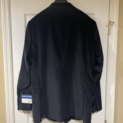 Stafford Mens Black Corduroy Sport Coat Classic Fit Stretch Size 48 Long NWT - Thumbnail 8