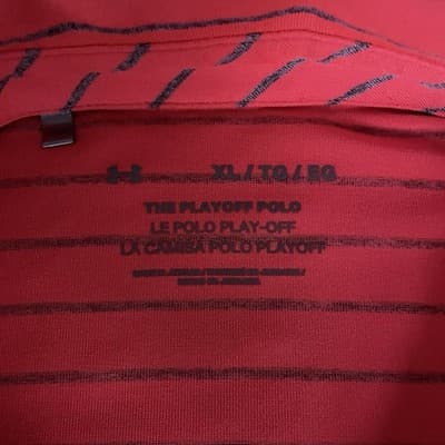 Under Armour Playoff Polo Mens xl Bright Orange Striped The Bridges Logo (Chest) - Thumbnail 3