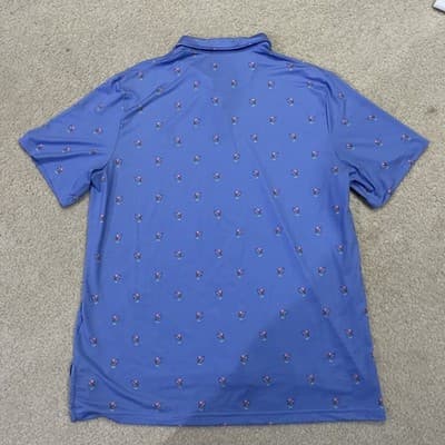 RLX Ralph Lauren Golf Polo Mens Large Blue w Flamingos Preowned - Thumbnail 8