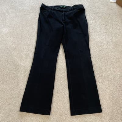 Lauren Ralph Lauren Adelle Bootcut Black Dress Pants Womens Size 12 - Thumbnail 3