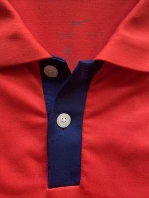 Nike Dri Fit Golf Polo Red-Orange Mens Size xl Preowned Excellent - Thumbnail 2