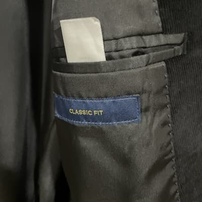 Stafford Mens Black Corduroy Sport Coat Classic Fit Stretch Size 48 Long NWT - Thumbnail 5
