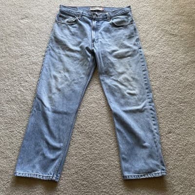 Levis 505 Regular Fit Jeans Mens Size 36x29 Light Blue Preowned Good - Thumbnail 3