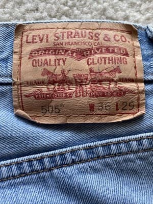 Levis 505 Regular Fit Jeans Mens Size 36x29 Light Blue Preowned Good - Thumbnail 9