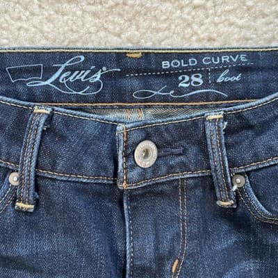 Levis Bold Curve Bootcut Jeans Womens Size 28 Preowned Excellent Blue - Thumbnail 2