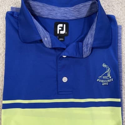 Footjoy Golf Polo Pinehurst 1895 Logo Mens Large Preowned Polyester - Thumbnail 11