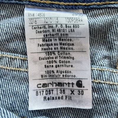 Carhartt Relaxed Fit Mens Jeans Size 36x30 Preowned Blue - Thumbnail 2