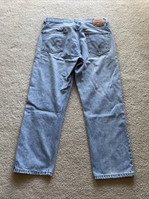 Levis 505 Regular Fit Jeans Mens Size 36x29 Light Blue Preowned Good - Thumbnail 7