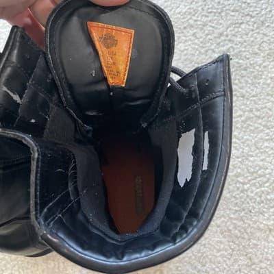 Harley Davidson Boots Mens 8 Black Leather Moto Combat Side Zip Lace Up - Thumbnail 8