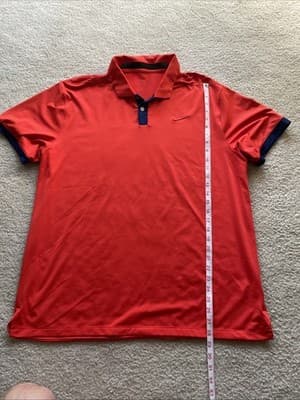Nike Dri Fit Golf Polo Red-Orange Mens Size xl Preowned Excellent - Thumbnail 6