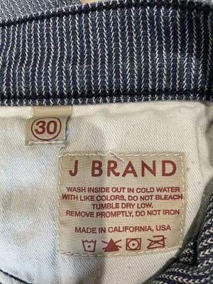 J Brand Womens Cass Vin Stripe w Zippers at Ankles Size 30 Preowned Excellent - Thumbnail 10