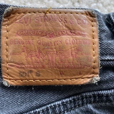 Levis 501 S Womens 24x28 Black Denim Skinny BIG E Button Fly Jeans Distressed - Thumbnail 11