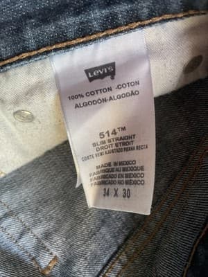 Levis 514 Straight Jeans Mens 34x30 Blue Preowned Good - Thumbnail 8