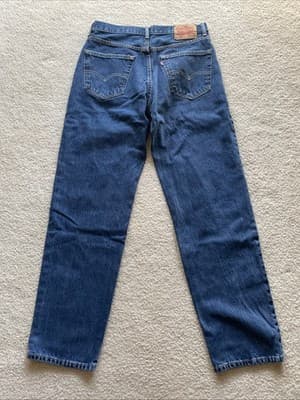 Levis 550 Straight Mens Blue Jeans Size 34x34 Preowned Excellent - Thumbnail 3