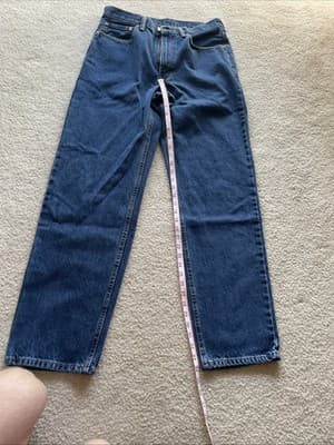 Levis 550 Straight Mens Blue Jeans Size 34x34 Preowned Excellent - Thumbnail 7