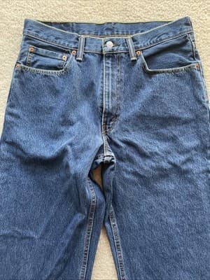 Levis 550 Straight Mens Blue Jeans Size 34x34 Preowned Excellent - Thumbnail 5