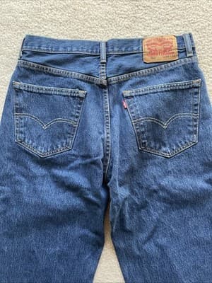 Levis 550 Straight Mens Blue Jeans Size 34x34 Preowned Excellent - Thumbnail 2